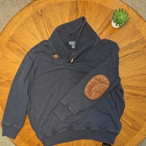Big and tall funnel neck Polo sweater